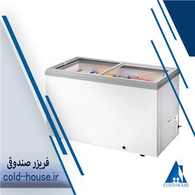 فریزر صندوقی 350 لیتری شیشه خم