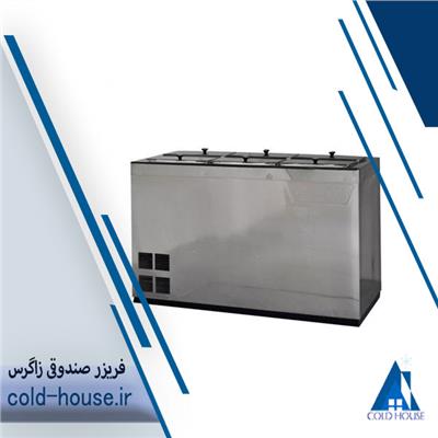 فریزر صندوقی شیشه خم 350 لیتری زاگرس